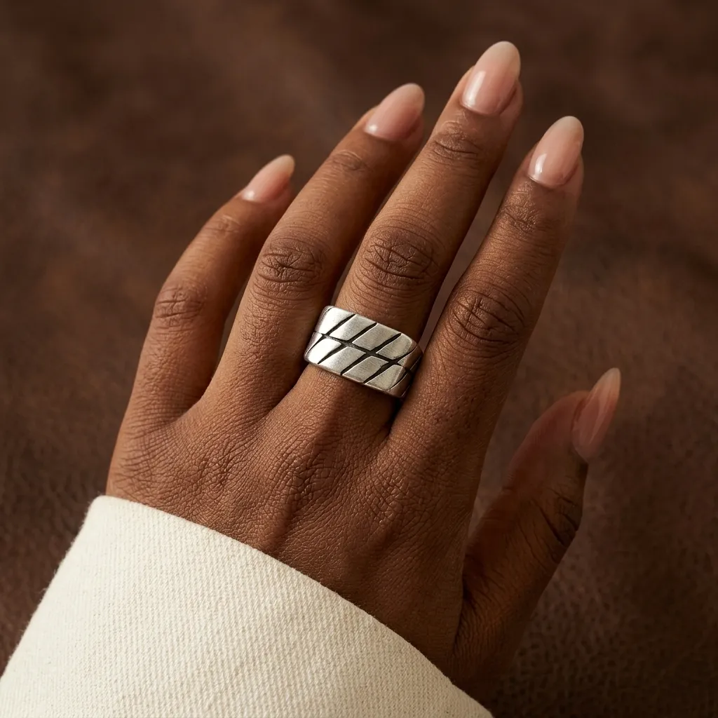 André Stainless Steel Unisex Ring - Image 4
