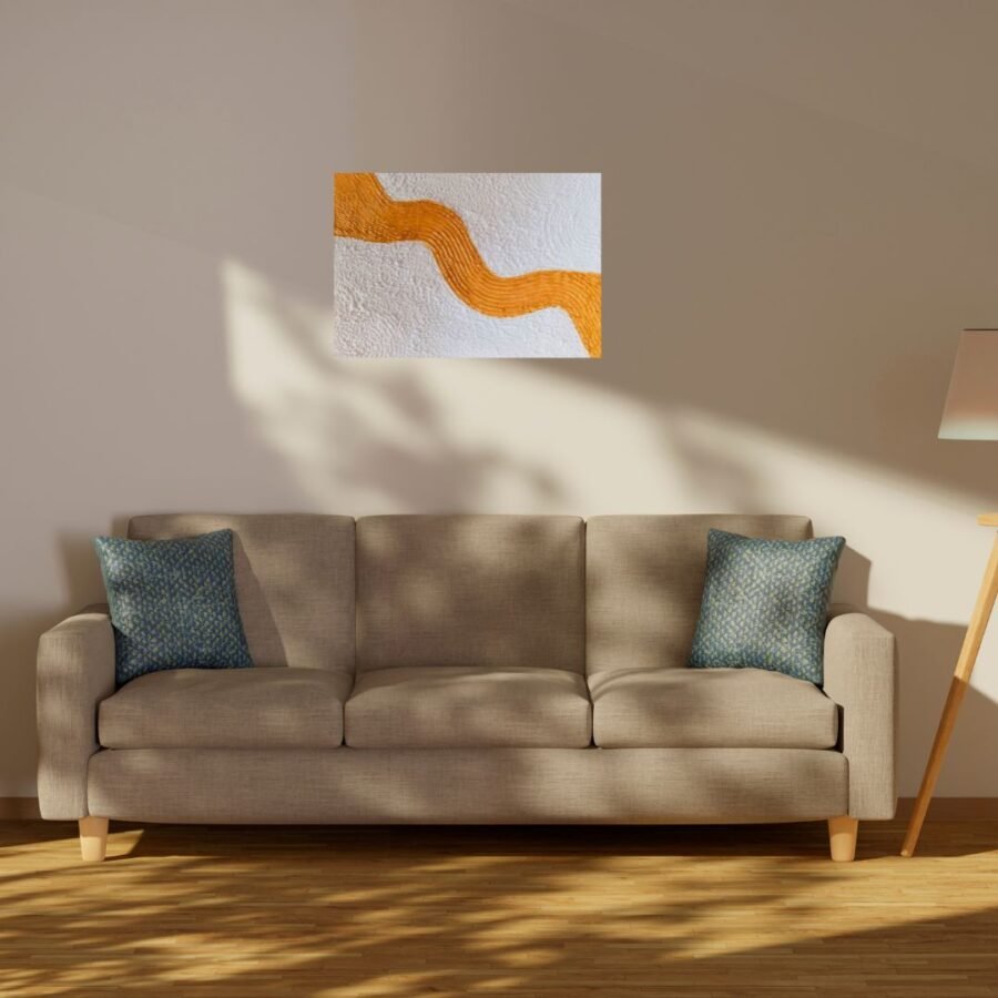 Golden River Textured Art [Unframed]